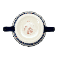 A picture of a Polish Pottery Zaklady Bird Sugar Bowl (Emerald Mosaic) | Y1234-DU60 as shown at PolishPotteryOutlet.com/products/bird-sugar-bowl-emerald-mosaic-y1234-du60