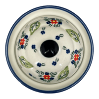 A picture of a Polish Pottery Zaklady 1 Liter Container (Mountain Flower) | Y1243-A1109A as shown at PolishPotteryOutlet.com/products/1l-container-mistletoe-y1243-a1109a