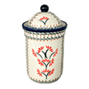 Polish Pottery 1 Liter Container (Scarlet Stitch) | Y1243-A1158A at PolishPotteryOutlet.com