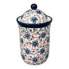 Polish Pottery Zaklady 1 Liter Container (Swirling Flowers) | Y1243-A1197A at PolishPotteryOutlet.com
