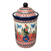 Polish Pottery Zaklady 1 Liter Container (Butterfly Bouquet) | Y1243-ART149 at PolishPotteryOutlet.com