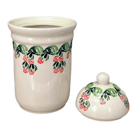 Polish Pottery 1 Liter Container (Raspberry Delight) | Y1243-D1170 Additional Image at PolishPotteryOutlet.com