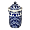 Polish Pottery Zaklady 1 Liter Container (Swirling Hearts) | Y1243-D467 at PolishPotteryOutlet.com