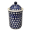 Polish Pottery Zaklady 1 Liter Container (Peacock Burst) | Y1243-D487 at PolishPotteryOutlet.com
