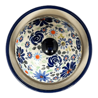 A picture of a Polish Pottery Zaklady 1 Liter Container (Floral Explosion) | Y1243-DU126 as shown at PolishPotteryOutlet.com/products/1-liter-container-du126-y1243-du126