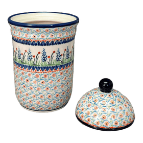 Polish Pottery 1 Liter Container (Lilac Garden) | Y1243-DU155 Additional Image at PolishPotteryOutlet.com