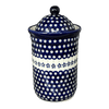 Polish Pottery Zaklady 2 Liter Container (Petite Floral Peacock) | Y1244-A166A at PolishPotteryOutlet.com