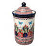 Polish Pottery 2 Liter Container (Butterfly Bouquet) | Y1244-ART149 at PolishPotteryOutlet.com