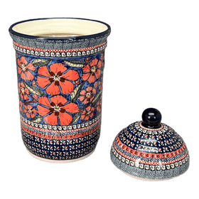 Polish Pottery 2 Liter Container (Exotic Reds) | Y1244-ART150 Additional Image at PolishPotteryOutlet.com