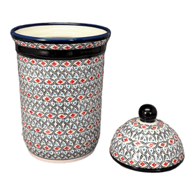 Polish Pottery 2 Liter Container (Beaded Turquoise) | Y1244-DU203 Additional Image at PolishPotteryOutlet.com