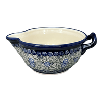 A picture of a Polish Pottery 1.25 Quart Batter Bowl (Spring Swirl) | Y1252-A1073A as shown at PolishPotteryOutlet.com/products/1-2-liter-large-gravy-boat-spring-swirl-y1252-a1073a