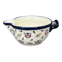 A picture of a Polish Pottery Zaklady 1.25 Quart Mixing Bowl (Mountain Flower) | Y1252-A1109A as shown at PolishPotteryOutlet.com/products/1-25-quart-mixing-bowl-mountain-flower-y1252-a1109a