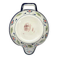 A picture of a Polish Pottery Zaklady 1.25 Quart Mixing Bowl (Mountain Flower) | Y1252-A1109A as shown at PolishPotteryOutlet.com/products/1-25-quart-mixing-bowl-mountain-flower-y1252-a1109a