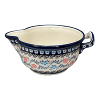 A picture of a Polish Pottery Zaklady 1.25 Quart Mixing Bowl (Climbing Aster) | Y1252-A1145A as shown at PolishPotteryOutlet.com/products/1-25-quart-mixing-bowl-climbing-aster-y1252-a1145a