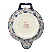 A picture of a Polish Pottery 1.25 Quart Batter Bowl (Swirling Flowers) | Y1252-A1197A as shown at PolishPotteryOutlet.com/products/1-2-liter-large-gravy-boat-swirling-flowers-y1252-a1197a
