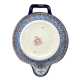 Polish Pottery Zaklady 1.25 Quart Mixing Bowl (Blue Mosaic Flower) | Y1252-A221A Additional Image at PolishPotteryOutlet.com