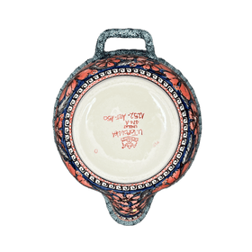 Polish Pottery Zaklady 1.25 Quart Batter Bowl (Exotic Reds) | Y1252-ART150 Additional Image at PolishPotteryOutlet.com