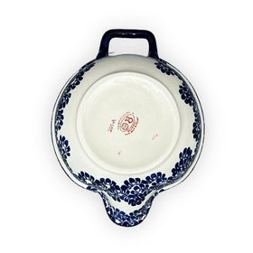 Polish Pottery Zaklady 1.25 Quart Mixing Bowl (Blue Floral Vines) | Y1252-D1210A Additional Image at PolishPotteryOutlet.com
