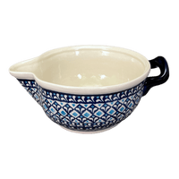 A picture of a Polish Pottery Zaklady 1.25 Quart Batter Bowl (Mosaic Blues) | Y1252-D910 as shown at PolishPotteryOutlet.com/products/1-25-quart-mixing-bowl-mosaic-blues-y1252-d910