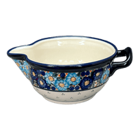 A picture of a Polish Pottery Zaklady 1.25 Quart Mixing Bowl (Garden Party Blues) | Y1252-DU50 as shown at PolishPotteryOutlet.com/products/1-25-quart-mixing-bowl-garden-party-blues-y1252-du50