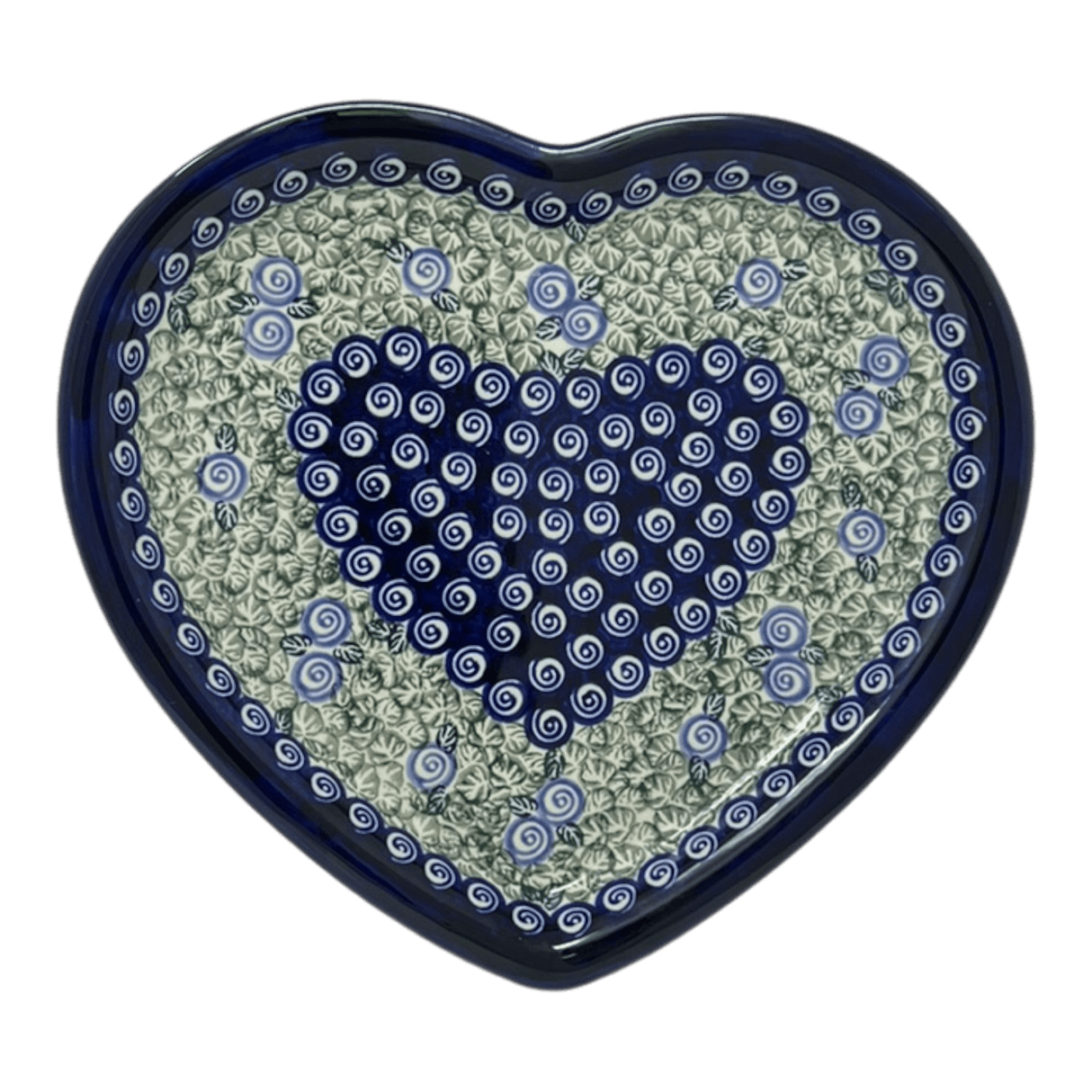 Plate, Heart-Shaped, 11" x 10" in "Spring Swirl" by Zaklady | Y1254A-A1073A