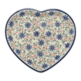 Plate, Heart-Shaped, 11" x 10" in "Swirling Flowers" by Zaklady | Y1254A-A1197A