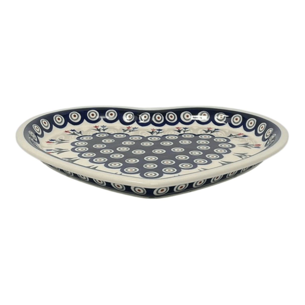 Plate, Heart-Shaped, 11" x 10" in "Peacock Tulip Medley" by Zaklady | Y1254A-D809