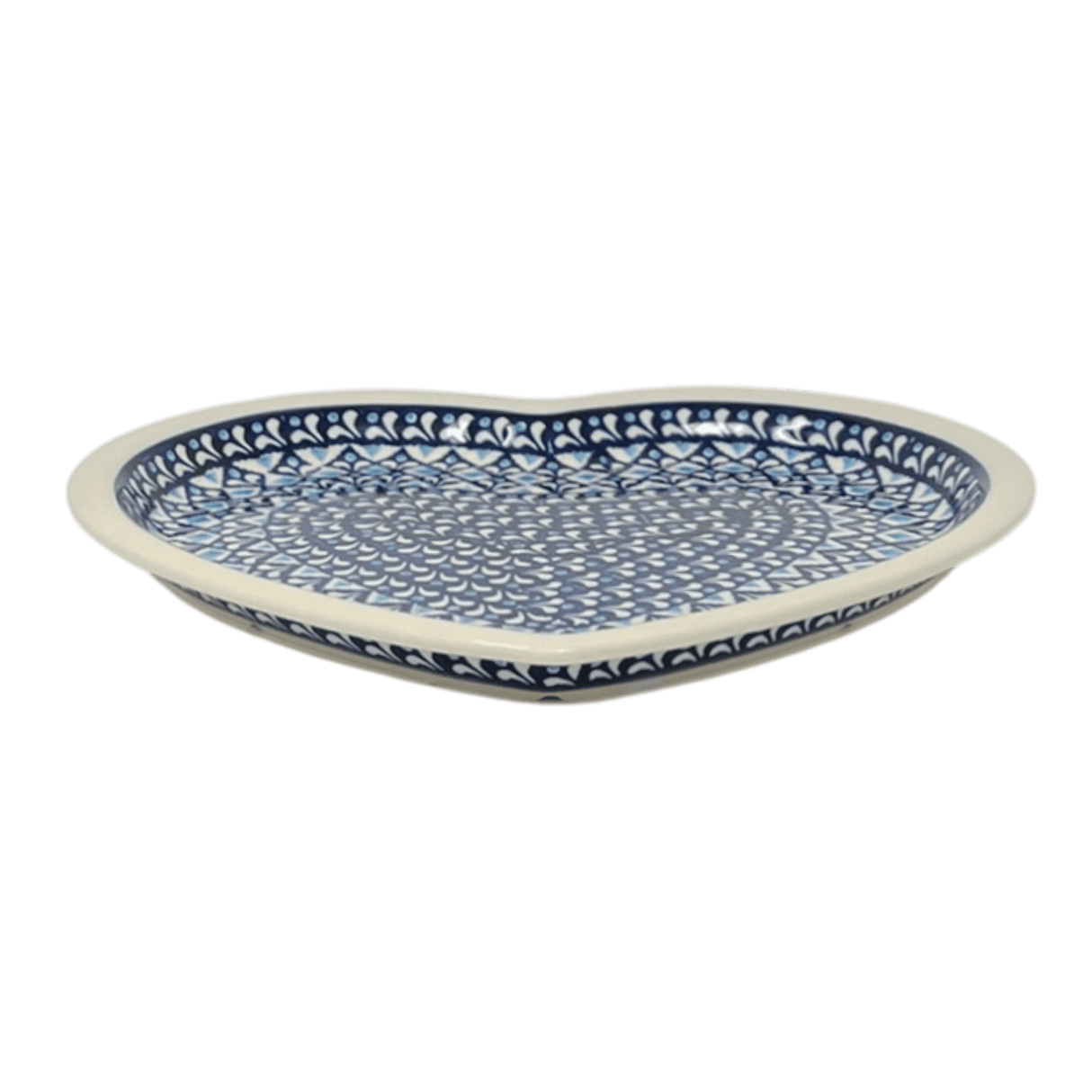 Plate, Heart-Shaped, 11" x 10" in "Mosaic Blues" by Zaklady | Y1254A-D910