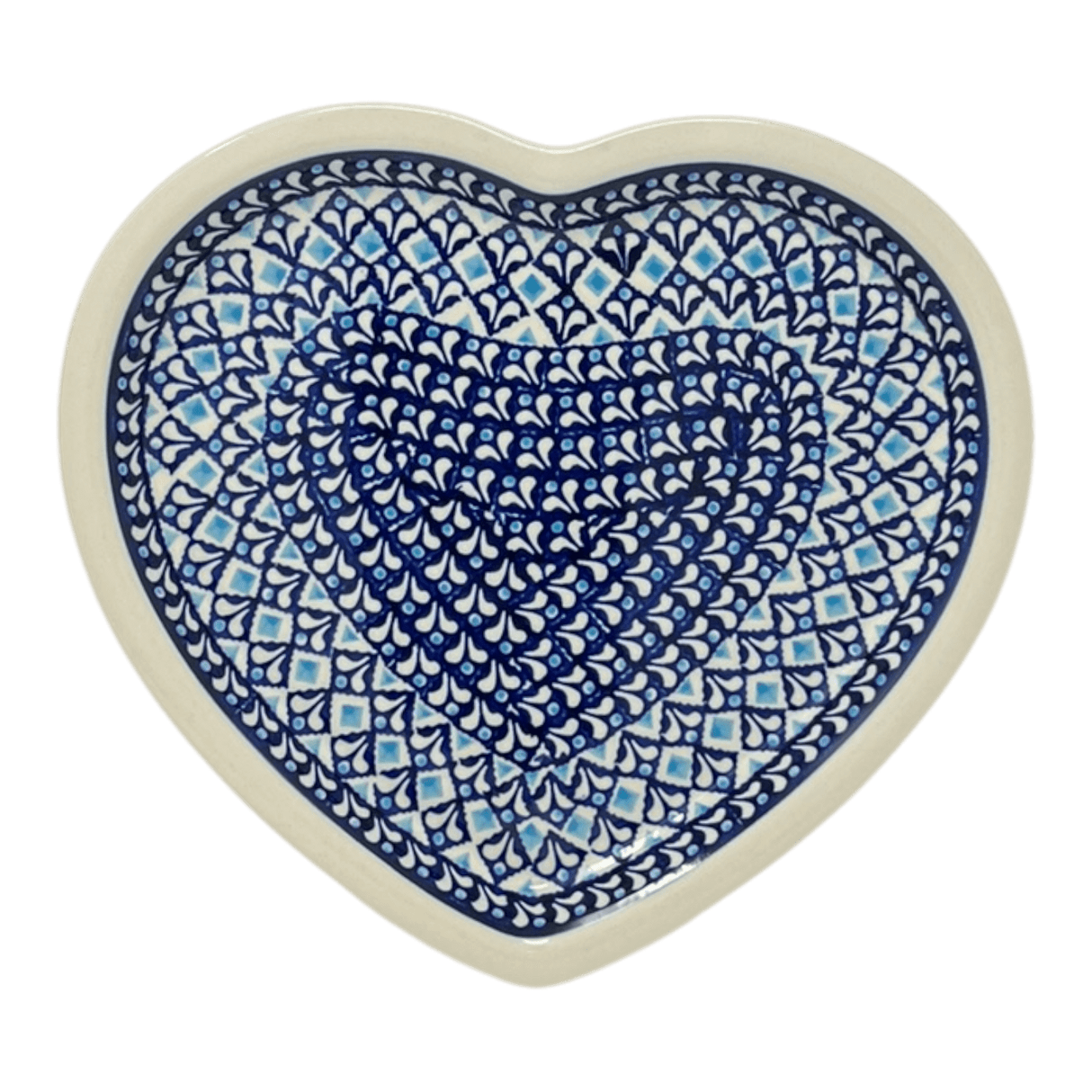 Plate, Heart-Shaped, 11" x 10" in "Mosaic Blues" by Zaklady | Y1254A-D910