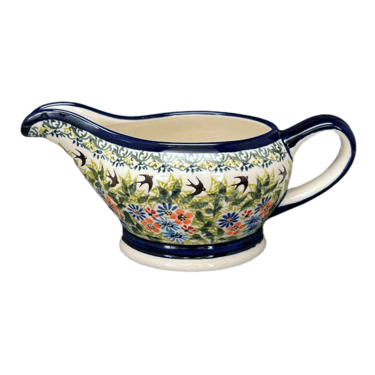 Gravy Boat, 16 oz in "Floral Swallows" by Zaklady | Y1258-DU182