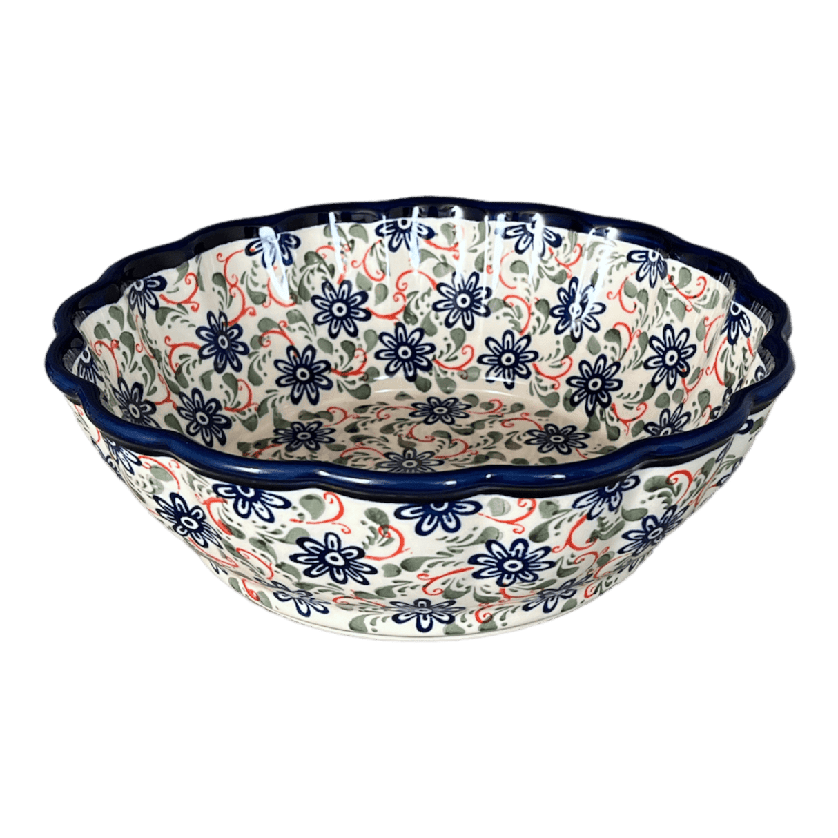 Bowl, Round, Scalloped, Deep, 9.5" in "Swirling Flowers" by Zaklady | Y1279A-A1197A