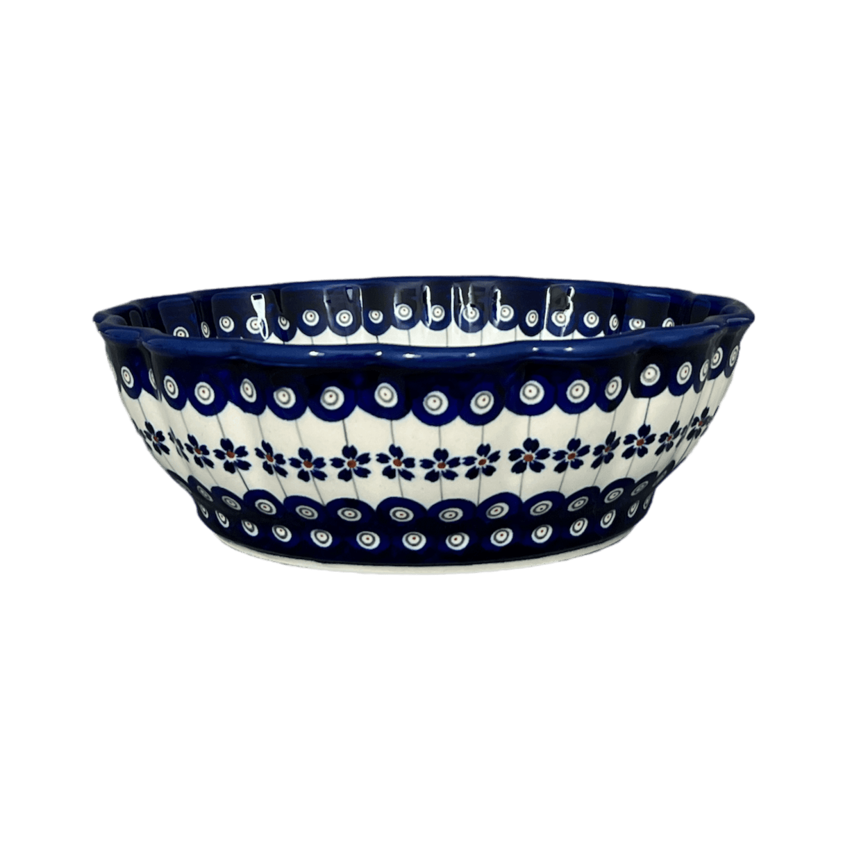 Bowl, Round, Scalloped, Deep, 9.5" in "Petite Floral Peacock" by Zaklady | Y1279A-A166A