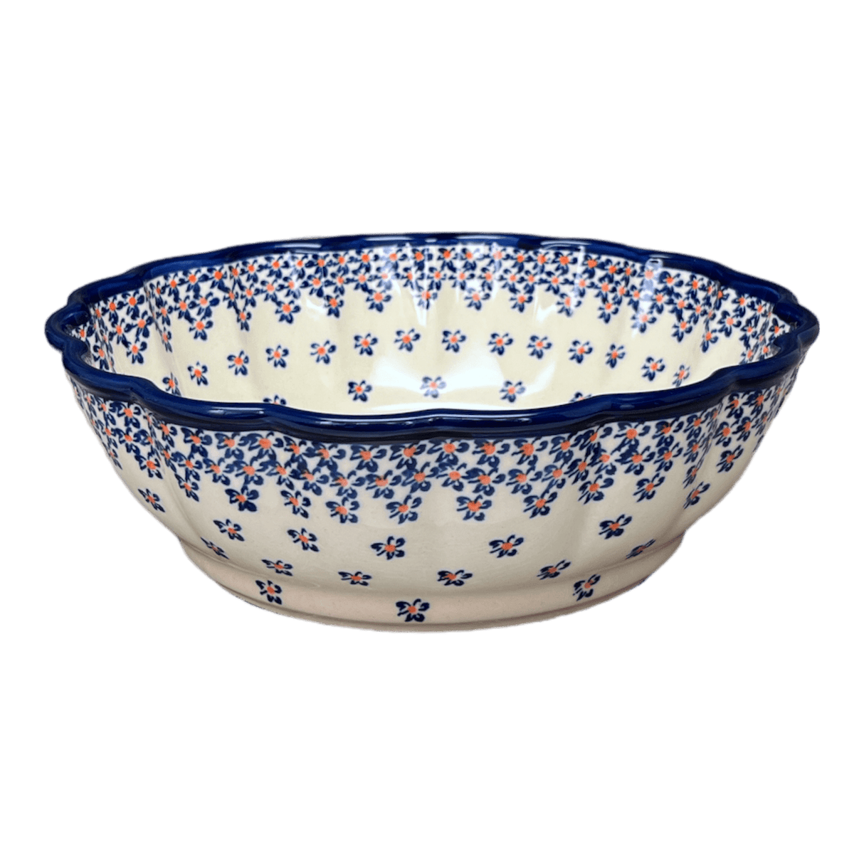 Bowl, Round, Scalloped, Deep, 9.5" in "Falling Blue Daisies" by Zaklady | Y1279A-A882A