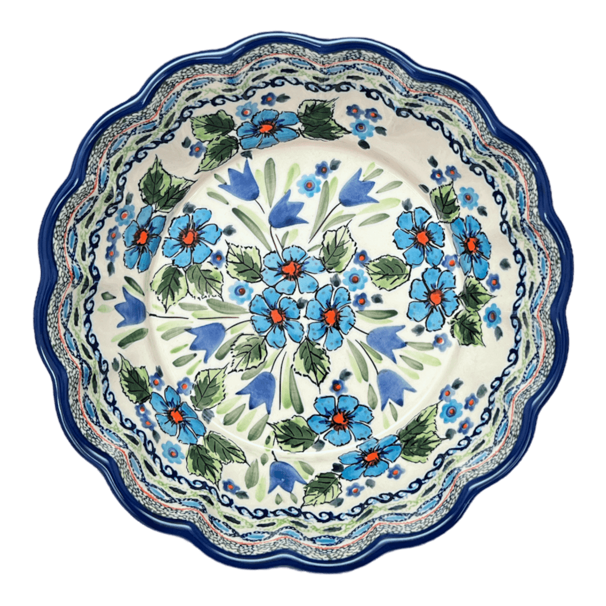 Bowl, Round, Scalloped, Deep, 9.5" in "Julie's Garden" by Zaklady | Y1279A-ART165