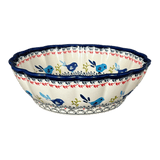 Bowl, Round, Scalloped, Deep, 9.5" in "Circling Bluebirds" by Zaklady | Y1279A-ART214