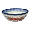 Polish Pottery Zaklady Deep 9.5" Scalloped Bowl (Floral Crescent) | Y1279A-ART237 at PolishPotteryOutlet.com
