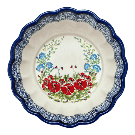 Bowl, Round, Scalloped, Deep, 9.5" in "Floral Crescent" by Zaklady | Y1279A-ART237