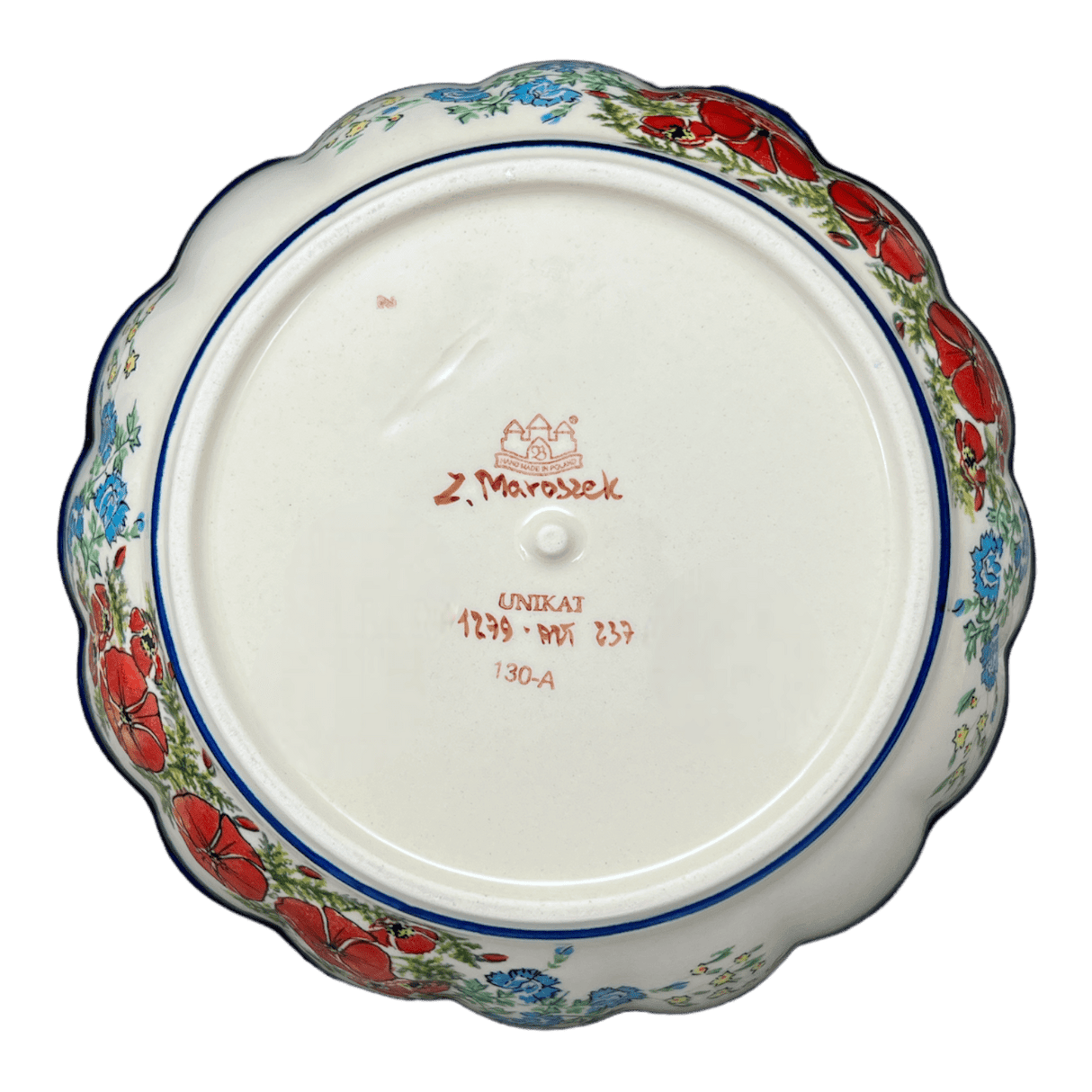 Bowl, Round, Scalloped, Deep, 9.5" in "Floral Crescent" by Zaklady | Y1279A-ART237