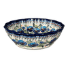 Polish Pottery Zaklady Deep 9.5" Scalloped Bowl (Pansies in Bloom) | Y1279A-ART277 at PolishPotteryOutlet.com