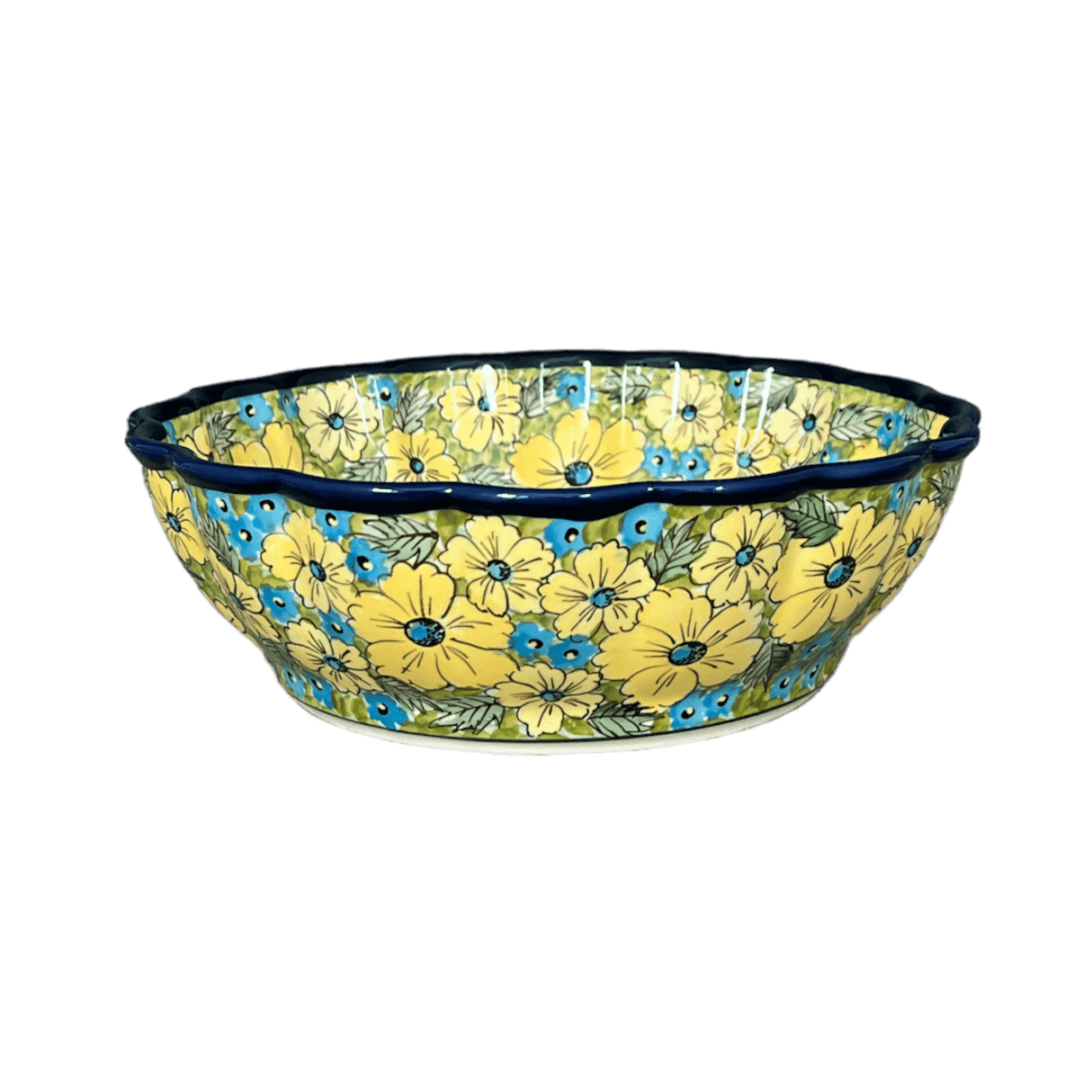 Bowl, Round, Scalloped, Deep, 9.5" in "Sunny Meadow" by Zaklady | Y1279A-ART332