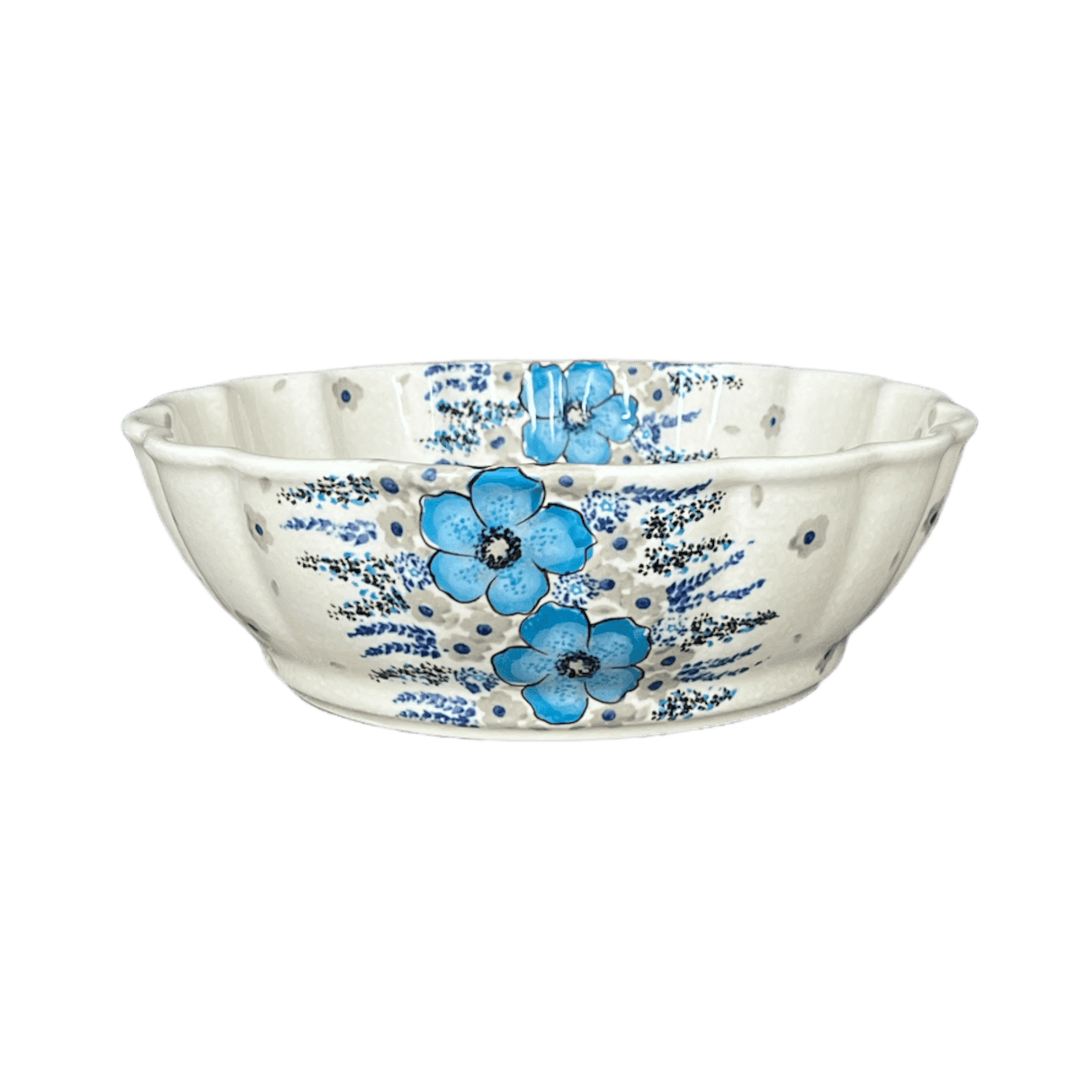 Bowl, Round, Scalloped, Deep, 9.5" in "Something Blue" by Zaklady | Y1279A-ART374