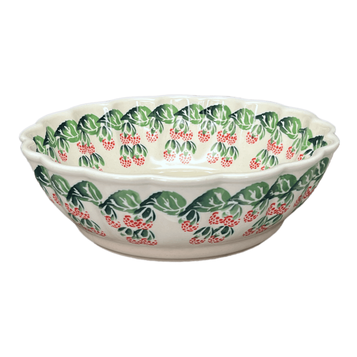 Bowl, Round, Scalloped, Deep, 9.5" in "Raspberry Delight" by Zaklady | Y1279A-D1170