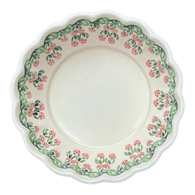 Polish Pottery Zaklady Deep 9.5" Scalloped Bowl (Raspberry Delight) | Y1279A-D1170 Additional Image at PolishPotteryOutlet.com
