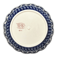 A picture of a Polish Pottery Zaklady Deep 9.5" Scalloped Bowl (Swirling Hearts) | Y1279A-D467 as shown at PolishPotteryOutlet.com/products/deep-9-5-scalloped-bowl-swirling-hearts-y1279a-d467