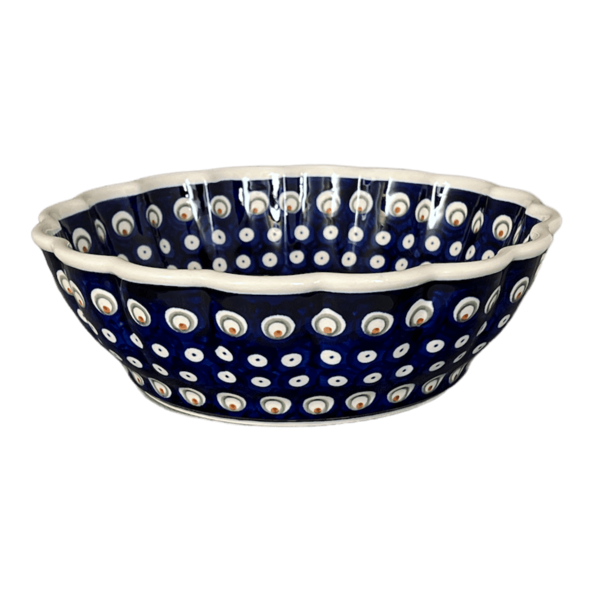 Bowl, Round, Scalloped, Deep, 9.5" in "Peacock Burst" by Zaklady | Y1279A-D487