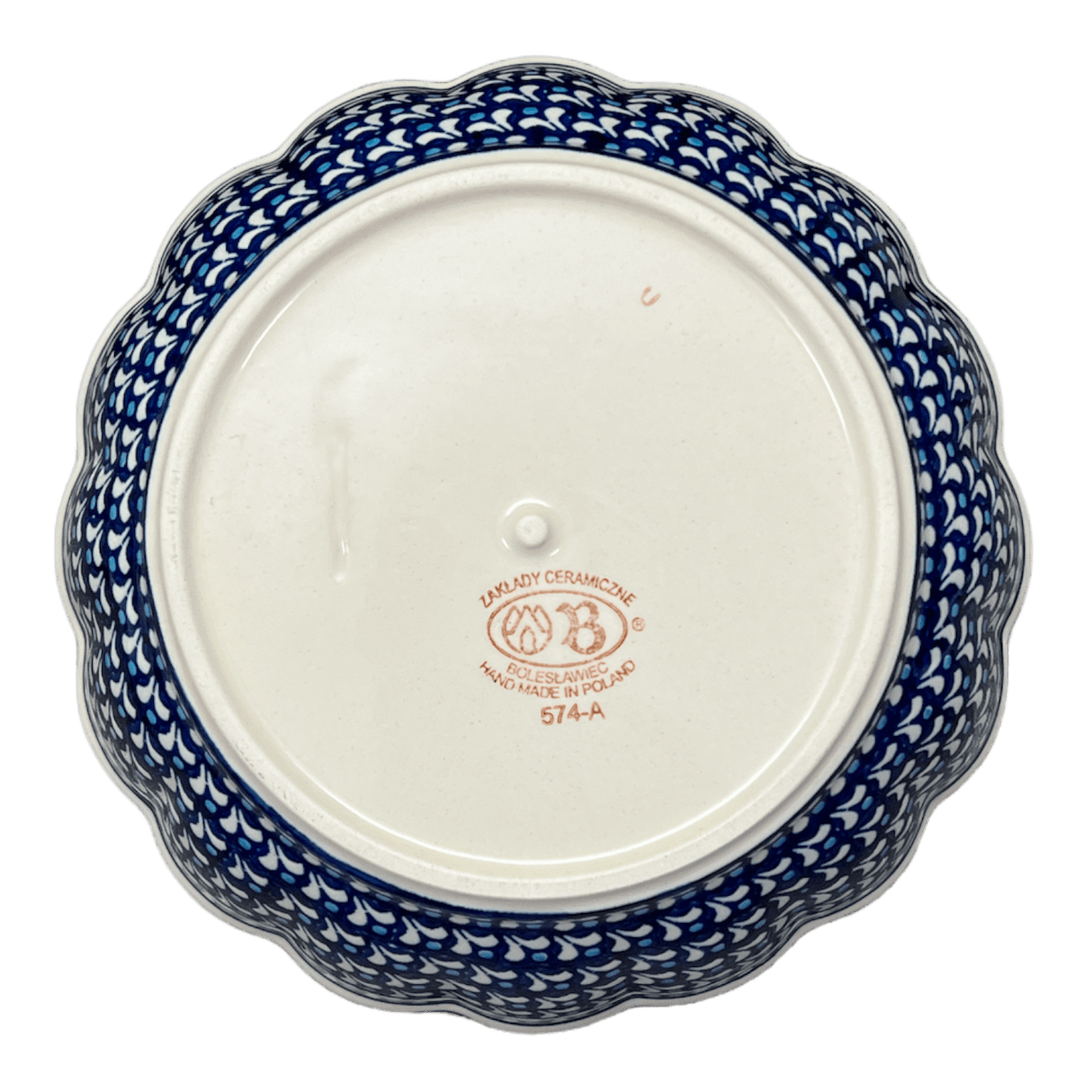 Bowl, Round, Scalloped, Deep, 9.5" in "Mosaic Blues" by Zaklady | Y1279A-D910