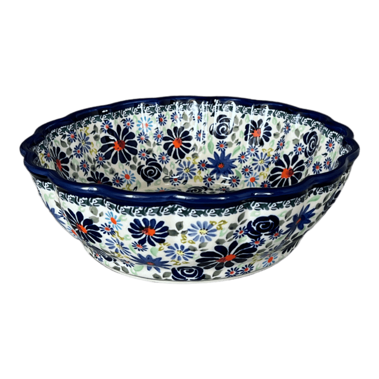 Bowl, Round, Scalloped, Deep, 9.5" in "Floral Explosion" by Zaklady | Y1279A-DU126