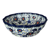 Polish Pottery Deep 9.5" Scalloped Bowl (Floral Explosion) | Y1279A-DU126 at PolishPotteryOutlet.com