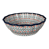 Bowl, Round, Scalloped, Deep, 9.5" in "Beaded Turquoise" by Zaklady | Y1279A-DU203