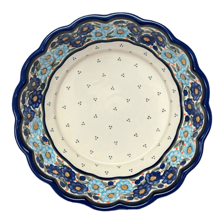 Bowl, Round, Scalloped, Deep, 9.5" in "Garden Party Blues" by Zaklady | Y1279A-DU50